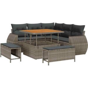 Vidaxl - Garden Sofa Set Height-Adjustable 8 pcs Grey Poly Rattan Vidaxl - Garden Sofa Set Height-Adjustable 8 pcs Grey Poly Rattan