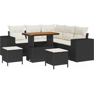 Garden Sofa Set with Cushion 8 pcs Black Poly Rattan vidaXL Garden Sofa Set with Cushion 8 pcs Black Poly Rattan vidaXL