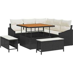 Garden Sofa Set with Cushion 8 pcs Black Poly rattan Vidaxl Garden Sofa Set with Cushion 8 pcs Black Poly rattan Vidaxl