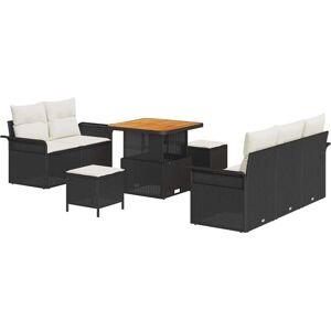 Vidaxl - Garden Sofa Set with Cushion 8 pcs Black, Cream 80 x 80 x 71 cm Vidaxl - Garden Sofa Set with Cushion 8 pcs Black, Cream 80 x 80 x 71 cm