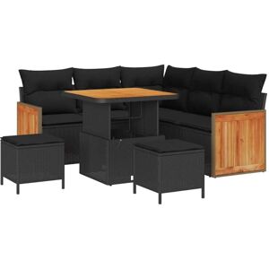 Vidaxl - Garden Sofa Set with Cushion 8 pcs Black 80 x 80 x 71 cm Vidaxl - Garden Sofa Set with Cushion 8 pcs Black 80 x 80 x 71 cm