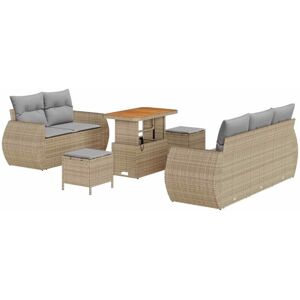 Vidaxl - Garden Sofa Set Height-Adjustable 8 pcs Beige Poly Rattan Vidaxl - Garden Sofa Set Height-Adjustable 8 pcs Beige Poly Rattan