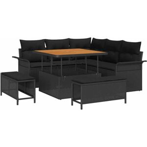 Garden Sofa Set Height-Adjustable 8 pcs Black Poly Rattan vidaXL Garden Sofa Set Height-Adjustable 8 pcs Black Poly Rattan vidaXL