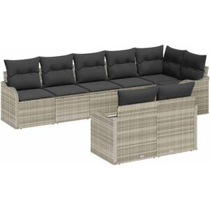 Vidaxl - Garden Sofa Set with Cushion 8 pcs Light grey Poly rattan Vidaxl - Garden Sofa Set with Cushion 8 pcs Light grey Poly rattan