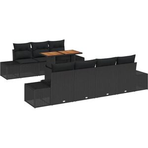 Garden Sofa Set with Storage 8 pcs Black Poly rattan vidaXL Garden Sofa Set with Storage 8 pcs Black Poly rattan vidaXL