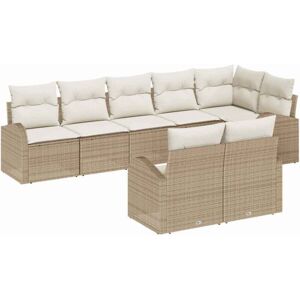 Vidaxl - Garden Sofa Set with Cushion 8 pcs Beige, white Poly rattan Vidaxl - Garden Sofa Set with Cushion 8 pcs Beige, white Poly rattan