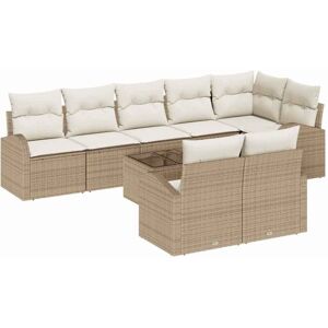 Vidaxl - Garden Sofa Set with Cushion 9 pcs Beige, white Poly rattan Vidaxl - Garden Sofa Set with Cushion 9 pcs Beige, white Poly rattan