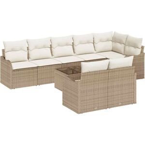 Vidaxl - Garden Sofa Set with Cushion 9 pcs Beige, white Poly rattan Vidaxl - Garden Sofa Set with Cushion 9 pcs Beige, white Poly rattan