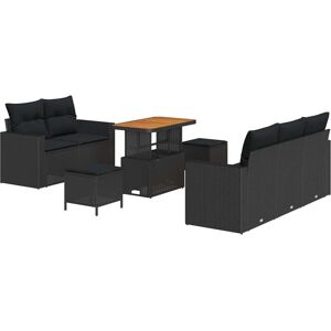 Vidaxl - Garden Sofa Set with Cushion Manual 8 pcs Black 90 x 55 x 71 cm Vidaxl - Garden Sofa Set with Cushion Manual 8 pcs Black 90 x 55 x 71 cm