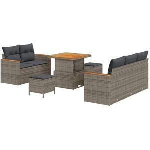 Vidaxl - Garden Sofa Set with Cushion 8 pcs Grey Poly rattan Vidaxl - Garden Sofa Set with Cushion 8 pcs Grey Poly rattan