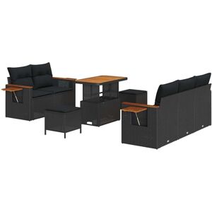 Vidaxl - Garden Sofa Set with Cushion Manual 8 pcs Black 90 x 55 x 71 cm Vidaxl - Garden Sofa Set with Cushion Manual 8 pcs Black 90 x 55 x 71 cm
