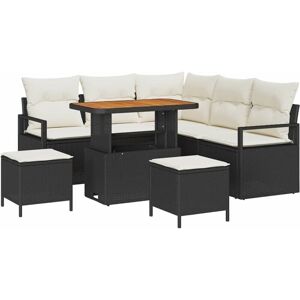 Vidaxl - Garden Sofa Set with Cushion 8 pcs Black, Cream 90 x 55 x 71 cm Vidaxl - Garden Sofa Set with Cushion 8 pcs Black, Cream 90 x 55 x 71 cm