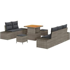 Garden Sofa Set with Cushion 8 pcs Grey Poly rattan vidaXL Garden Sofa Set with Cushion 8 pcs Grey Poly rattan vidaXL