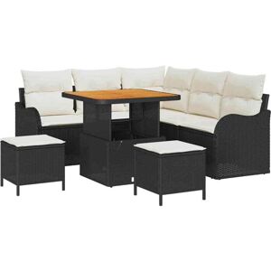 Vidaxl - Garden Sofa Set with Cushion 8 pcs Black, Cream 80 x 80 x 71 cm Vidaxl - Garden Sofa Set with Cushion 8 pcs Black, Cream 80 x 80 x 71 cm