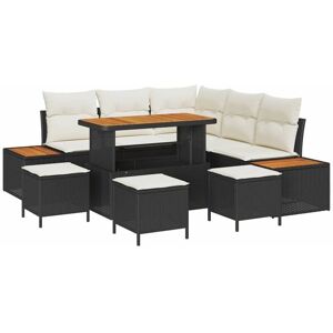 Vidaxl - Garden Sofa Set with Cushion 9 pcs Black Poly rattan Vidaxl - Garden Sofa Set with Cushion 9 pcs Black Poly rattan