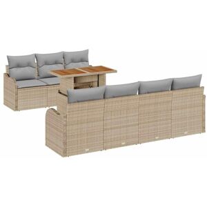 Vidaxl - Garden Sofa Set 8 pcs Beige and light grey 100 x 55 x 73 cm Vidaxl - Garden Sofa Set 8 pcs Beige and light grey 100 x 55 x 73 cm