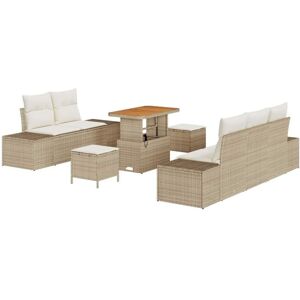 Vidaxl - Garden Sofa Set with Cushion 8 pcs Beige, Cream 90 x 55 x 71 cm Vidaxl - Garden Sofa Set with Cushion 8 pcs Beige, Cream 90 x 55 x 71 cm