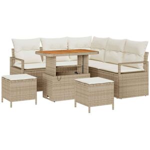 Vidaxl - Garden Sofa Set with Cushion 8 pcs Beige, Cream 90 x 55 x 71 cm Vidaxl - Garden Sofa Set with Cushion 8 pcs Beige, Cream 90 x 55 x 71 cm