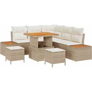 Vidaxl - Garden Sofa Set with Cushion 8 pcs Beige Poly rattan Vidaxl - Garden Sofa Set with Cushion 8 pcs Beige Poly rattan