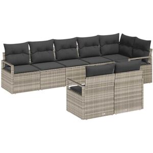 Sofa Set with Cushion with Storage 8 pcs Light Grey Poly Rattan vidaXL Sofa Set with Cushion with Storage 8 pcs Light Grey Poly Rattan vidaXL