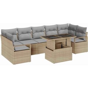 Vidaxl - Garden Sofa Set 8 pcs Beige and light grey 100 x 55 x 73 cm Vidaxl - Garden Sofa Set 8 pcs Beige and light grey 100 x 55 x 73 cm