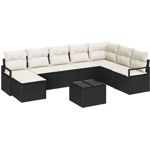 Vidaxl - Garden Sofa Set with Cushion with Storage 9 pcs Brown, Cream Vidaxl - Garden Sofa Set with Cushion with Storage 9 pcs Brown, Cream