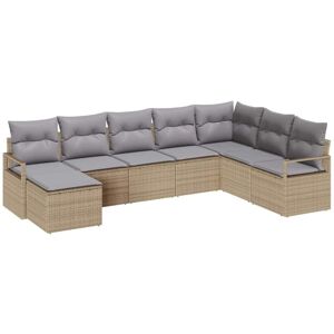 Garden Sofa Set 8 pcs Beige Poly rattan Vidaxl Garden Sofa Set 8 pcs Beige Poly rattan Vidaxl