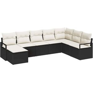 Vidaxl - Garden Sofa Set with Cushion with Storage 8 pcs Black, Cream Vidaxl - Garden Sofa Set with Cushion with Storage 8 pcs Black, Cream