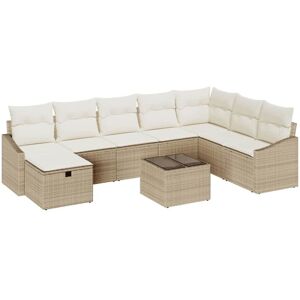 VidaXL Garden Sofa Set - Beige, 9 Pieces - Outdoor Furniture VidaXL Garden Sofa Set - Beige, 9 Pieces - Outdoor Furniture
