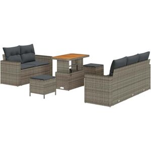 Garden Sofa Set with Cushion 8 pcs Grey Poly Rattan vidaXL Garden Sofa Set with Cushion 8 pcs Grey Poly Rattan vidaXL