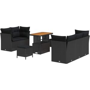Vidaxl - Garden Sofa Set Height-Adjustable 8 pcs Black Poly Rattan Vidaxl - Garden Sofa Set Height-Adjustable 8 pcs Black Poly Rattan