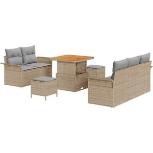 Vidaxl - Garden Sofa Set Height-Adjustable 8 pcs Beige Poly Rattan Vidaxl - Garden Sofa Set Height-Adjustable 8 pcs Beige Poly Rattan