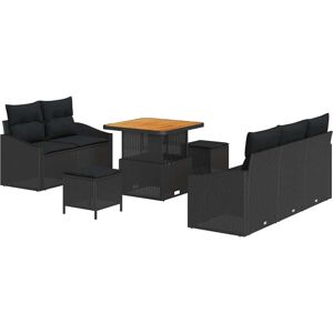 Vidaxl - Garden Sofa Set with Cushion 8 pcs Black 80 x 80 x 71 cm Vidaxl - Garden Sofa Set with Cushion 8 pcs Black 80 x 80 x 71 cm