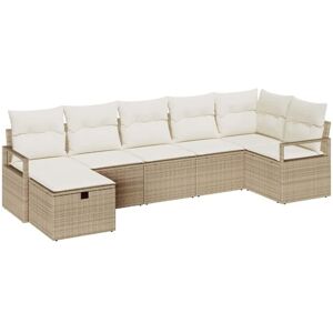 Sofa Set with Cushion Manual 7 pcs Beige and Cream Poly Rattan vidaXL Sofa Set with Cushion Manual 7 pcs Beige and Cream Poly Rattan vidaXL