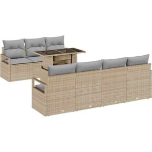 Vidaxl - Garden Sofa Set 8 pcs Beige and light grey 100 x 55 x 73 cm Vidaxl - Garden Sofa Set 8 pcs Beige and light grey 100 x 55 x 73 cm
