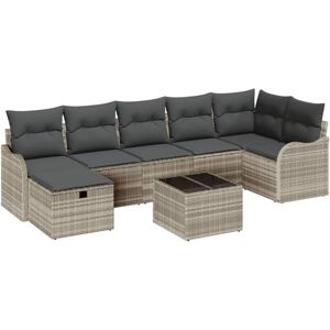 Vidaxl - Garden Sofa Set 8 pcs Light grey 287.5 x 122.5 x 85 cm Vidaxl - Garden Sofa Set 8 pcs Light grey 287.5 x 122.5 x 85 cm