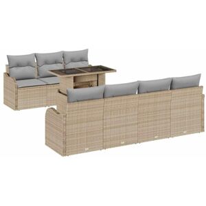 Garden Sofa Set with Cushion 8 pcs Beige Poly rattan Vidaxl Garden Sofa Set with Cushion 8 pcs Beige Poly rattan Vidaxl