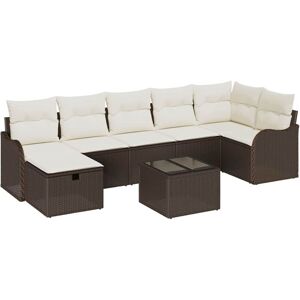 Vidaxl - Garden Sofa Set 8 pcs Brown and cream 287.5 x 122.5 x 85 cm Vidaxl - Garden Sofa Set 8 pcs Brown and cream 287.5 x 122.5 x 85 cm