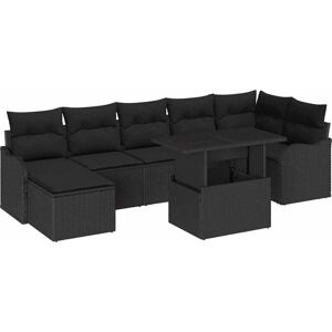 Garden Sofa Set with Cushion 8 pcs Black Poly rattan Vidaxl Garden Sofa Set with Cushion 8 pcs Black Poly rattan Vidaxl