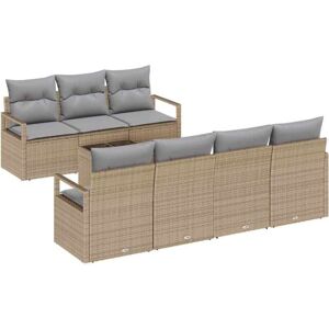 Vidaxl - Garden Sofa Set with Cushion 8 pcs Beige, Grey 55 x 55 x 37 cm Vidaxl - Garden Sofa Set with Cushion 8 pcs Beige, Grey 55 x 55 x 37 cm