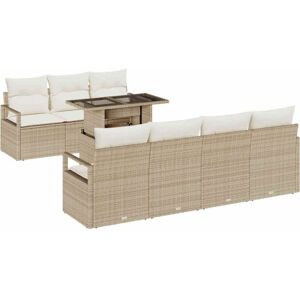 Garden Sofa Set with Storage 8 pcs Beige Poly rattan Vidaxl Garden Sofa Set with Storage 8 pcs Beige Poly rattan Vidaxl