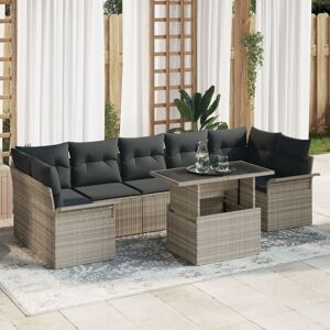 Vidaxl - Garden Sofa Set with Cushion 8 pcs Light Grey Poly rattan Vidaxl - Garden Sofa Set with Cushion 8 pcs Light Grey Poly rattan