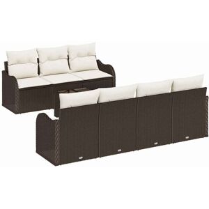 Vidaxl - Garden Sofa Set with Cushion 8 pcs Brown, Cream 55 x 55 x 37 cm Vidaxl - Garden Sofa Set with Cushion 8 pcs Brown, Cream 55 x 55 x 37 cm