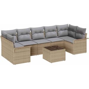 Vidaxl - Garden Sofa Set with Cushion 8 pcs Beige, Grey 55 x 55 x 37 cm Vidaxl - Garden Sofa Set with Cushion 8 pcs Beige, Grey 55 x 55 x 37 cm