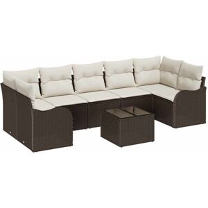 Vidaxl - Garden Sofa Set with Cushion 8 pcs Brown, Cream 55 x 55 x 37 cm Vidaxl - Garden Sofa Set with Cushion 8 pcs Brown, Cream 55 x 55 x 37 cm
