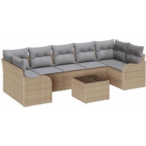 Vidaxl - Garden Sofa Set with Cushion 8 pcs Beige, Grey 55 x 55 x 37 cm Vidaxl - Garden Sofa Set with Cushion 8 pcs Beige, Grey 55 x 55 x 37 cm