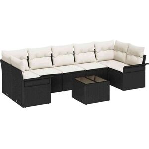 Vidaxl - Garden Sofa Set with Cushion 8 pcs Black, Cream 55 x 55 x 37 cm Vidaxl - Garden Sofa Set with Cushion 8 pcs Black, Cream 55 x 55 x 37 cm