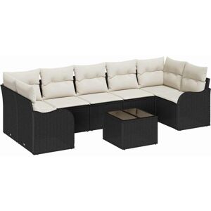 Garden Sofa Set with Cushion with Storage 8 pcs Black and Cream vidaXL Garden Sofa Set with Cushion with Storage 8 pcs Black and Cream vidaXL