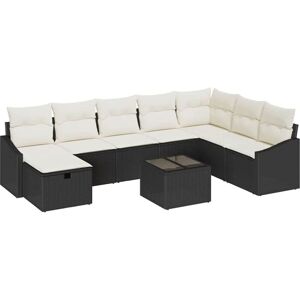 Garden Sofa Set 9 pcs Black 55 x 62 x 69 cm Poly rattan Vidaxl Garden Sofa Set 9 pcs Black 55 x 62 x 69 cm Poly rattan Vidaxl