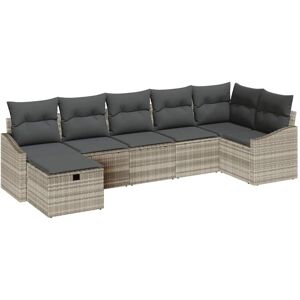 Vidaxl - Garden Sofa Set 7 pcs Light grey 55 x 62 x 69 cm Poly rattan Vidaxl - Garden Sofa Set 7 pcs Light grey 55 x 62 x 69 cm Poly rattan